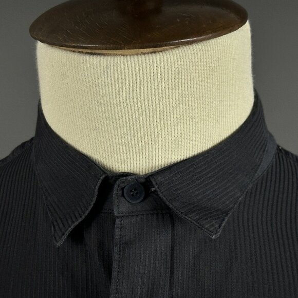 TRANSIT UOMO 200 Black Cotton Long Sleeve Button Down Shirt Size M - Picture 4 of 11